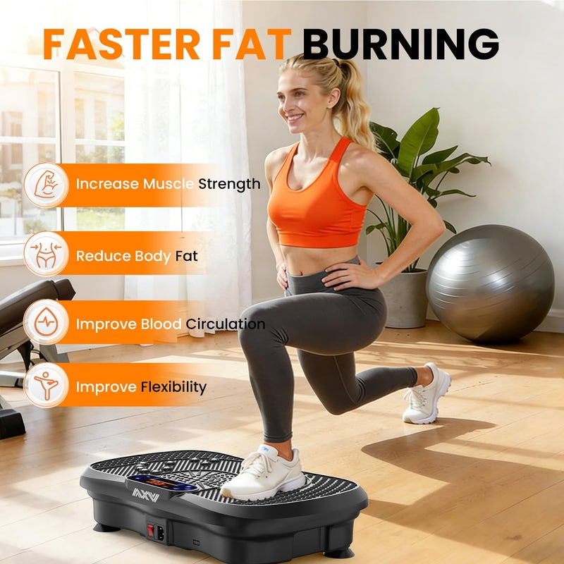 AXV Vibration Plate Platform Exercise Machine Fitness Vibrating Shaking Full Body Shaker Workout Vibrate Stand Shake Board Sport Gym for Weight Loss Lymphatic Drainage for Women Men - Image 3