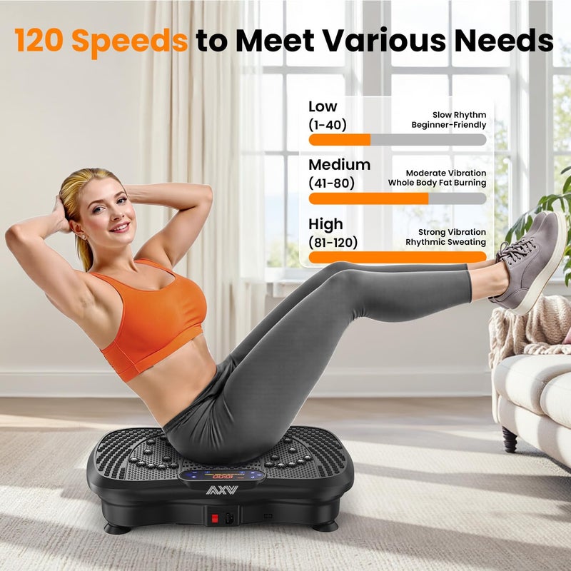AXV Vibration Plate Platform Exercise Machine Fitness Vibrating Shaking Full Body Shaker Workout Vibrate Stand Shake Board Sport Gym for Weight Loss Lymphatic Drainage for Women Men - Image 5