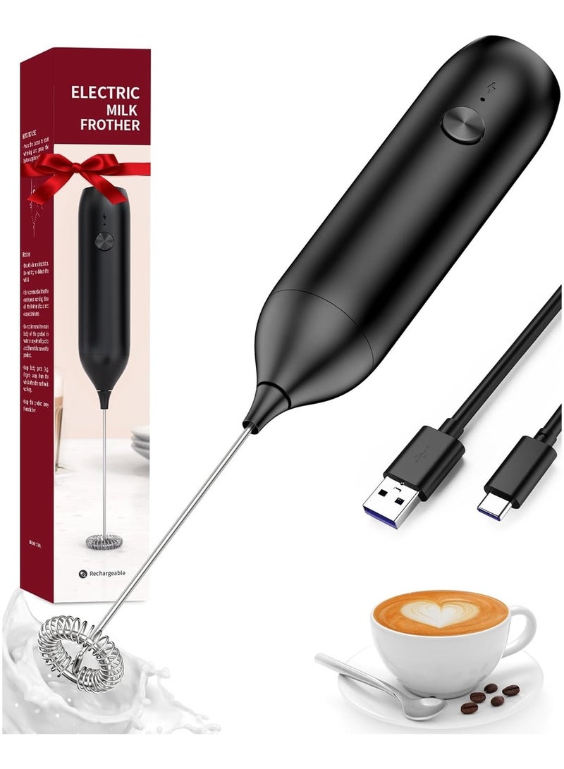 DOSCHER Electric Milk Frother USB-C Charging Handheld Foam Maker 10W High Power 304 Stainless Steel Whisk Low Noise Compact Design for Coffee Lattes Cappuccinos and Baking - Image 1