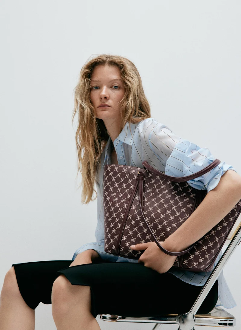 Mango Shopper Bag With Printed Logo