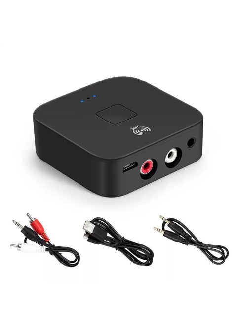 Bluetooth 5.0 Audio Receiver Adapter NFC Wireless Bluetooth Extender 3.5Mm AUX or RCA Input Speaker Bluetooth Audio Adapter for Music Streaming Audio Systems Car and Home Stereo Theater Systems