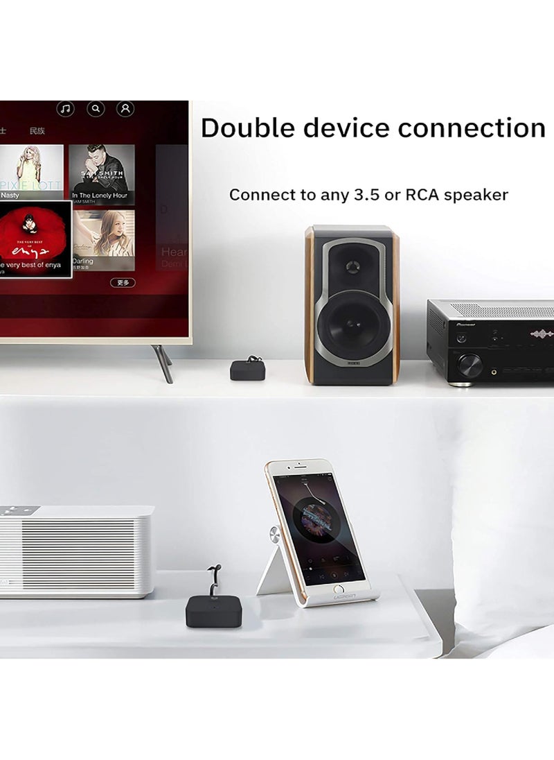 Rock Pow - Bluetooth 5.0 Audio Receiver Adapter NFC Wireless Bluetooth Extender 3.5Mm AUX or RCA Input Speaker Bluetooth Audio Adapter for Music Streaming Audio Systems Car and Home Stereo Theater Systems - Image 1