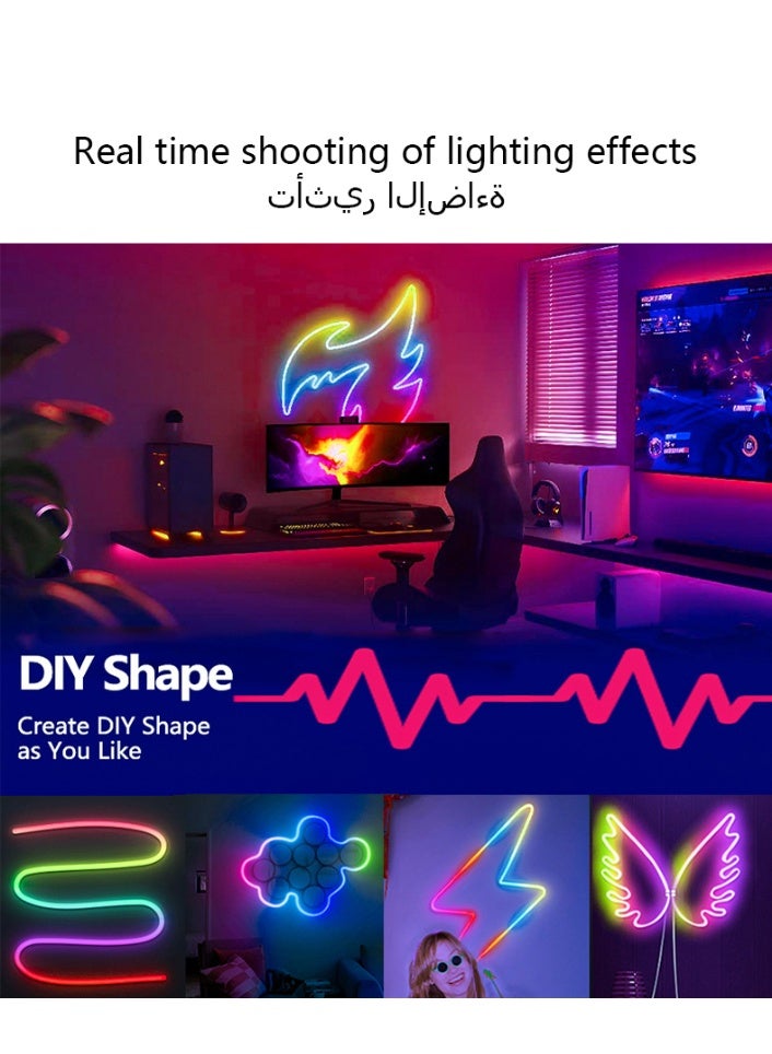 جنية شريط إضاءة LED مزود بتقنية WiFi بطول 5 أمتار مع تأثير نيون RGB، مزود بجهاز تحكم عن بعد، شحن قابل للتوصيل، تصميم مقاوم للماء، مزامنة مع الموسيقى، وتخصيص DIY. مثالي للإضاءة المنقوشة، والإضاءة الخلفية للتلفزيون، وغرف الألعاب، وغرف النوم، والديكور الداخلي. - Image 5