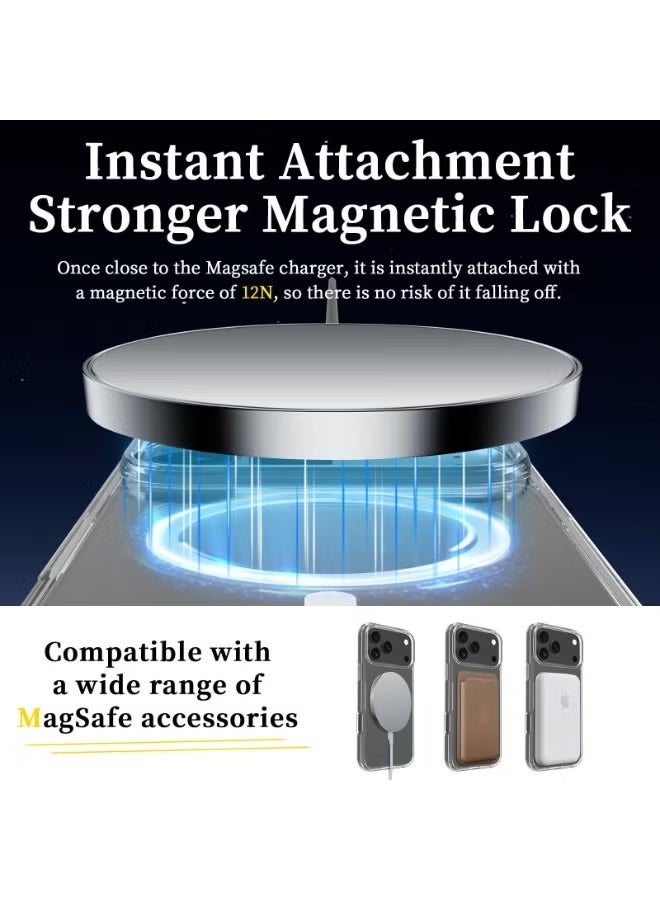 موكوم غطاء آيفون 17 إير مع ماجساف – مغناطيس N52 قوي (1427gf)، حماية ضد الصدمات بدرجة عسكرية، غطاء شفاف مضاد للاصفرار بتقنية iCrystal، مقاوم للخدوش، إطار TPU + PC مع حواف مرتفعة للشاشة والكاميرا، غطاء مغناطيسي قوي لهاتف iPhone 17 Air 2025 - Image 5
