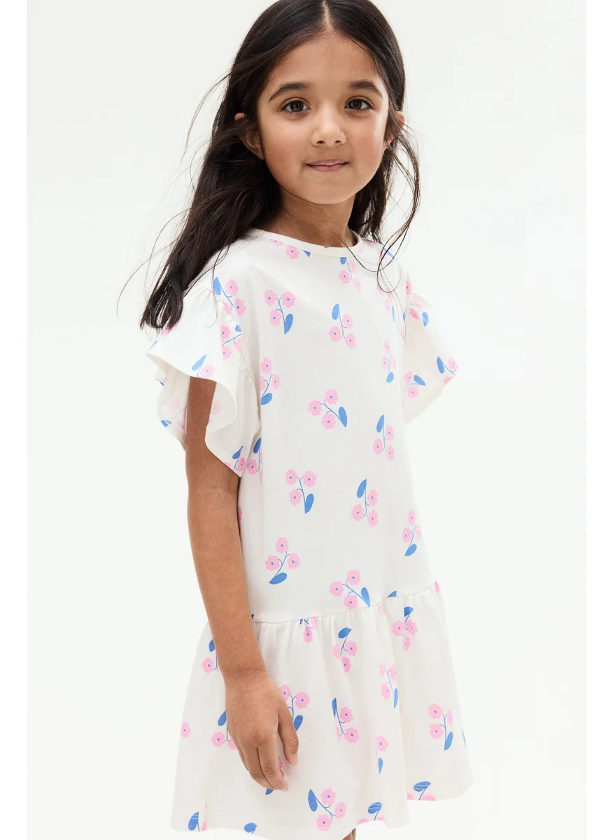 اتش اند ام Flutter-Sleeved Cotton Dress