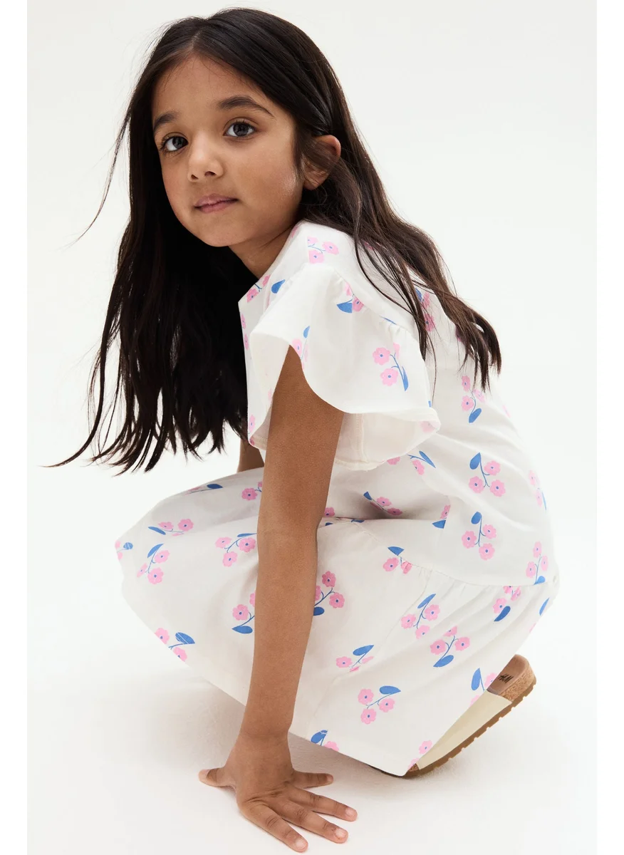 اتش اند ام Flutter-Sleeved Cotton Dress