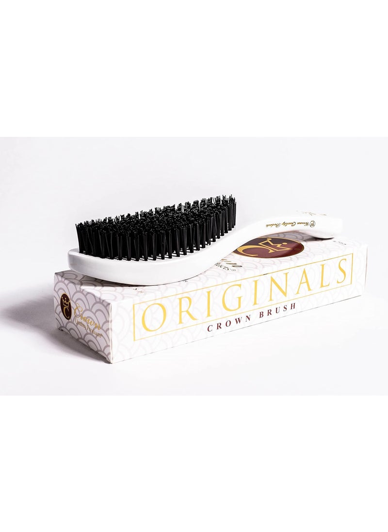 Crown Quality Products - Crown Quality Products Original Contour 360 Wave Brush  Hard Flex Bristles White Hairbrush - Image 1