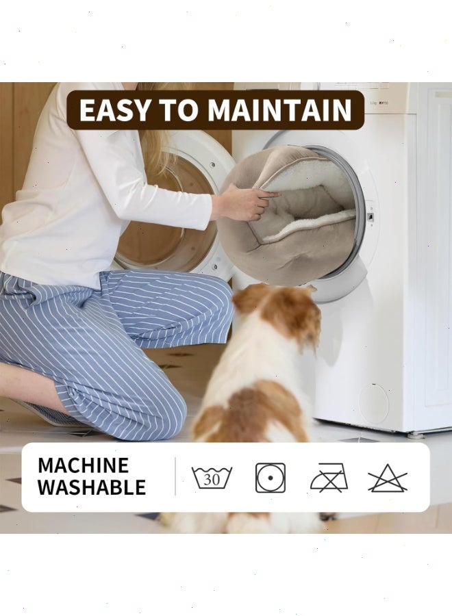 يواوليتي سرير قطط، سرير حيوانات أليفة، أريكة تقويمية، فراش قابل للغسل ومهدئ للحيوانات الأليفة، مريح للغاية ومقاوم للانزلاق، قاعدة مقاومة للانزلاق للقطط والكلاب الصغيرة والجراء والقطط الصغيرة - Image 5