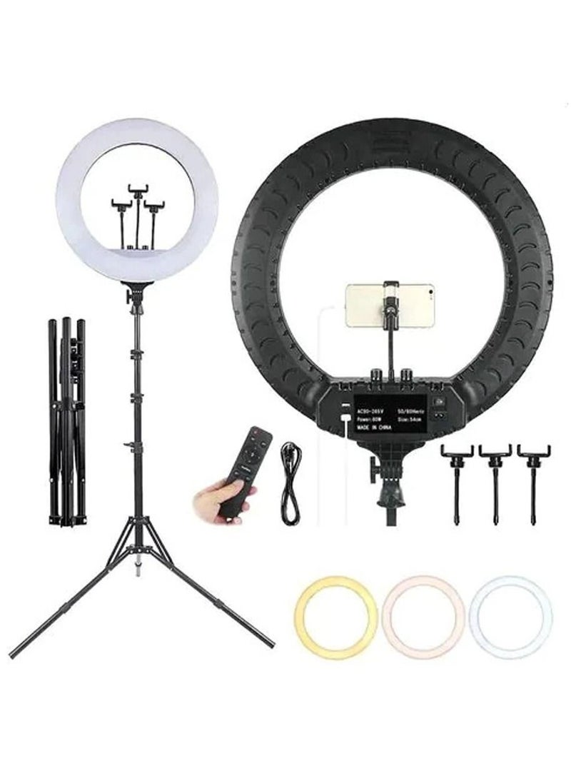 21 inch Professional Big LED Selfie Ring Light for YouTube Reels Photo-Shoot Video Live Stream Makeup Videos (21 inch Ring Light and 3 Mount Holders) - Image 3