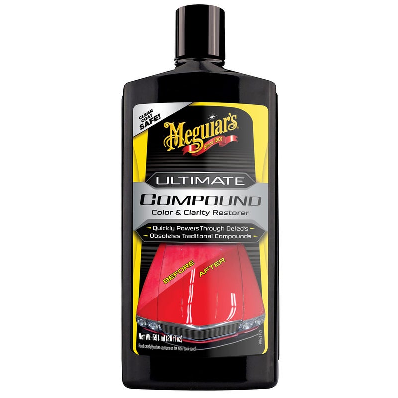 Meguiar's Ultimate Compound, 20 Oz - Remove Scratches, Swirl Marks and Oxidation While You Restore Color and Clarity for a Showroom Shine - Safe and Effective on All Glossy Paints and Clear Coats - Image 1