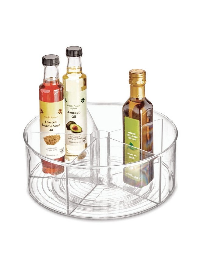 إنترديزاين منظم طاولة دوارة بلاستيكي معاد تدويره من آي ديزاين، مناسب للمخزن والحمام والتخزين العام والمزيد، من مجموعة لينوس، 11.5 بوصة، شفاف - Image 1