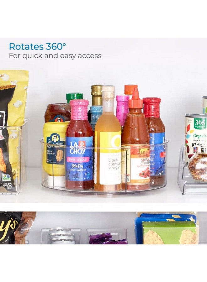 إنترديزاين منظم طاولة دوارة بلاستيكي معاد تدويره من آي ديزاين، مناسب للمخزن والحمام والتخزين العام والمزيد، من مجموعة لينوس، 11.5 بوصة، شفاف - Image 3