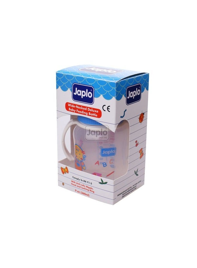 Japlo Deluxe Feeding Bottle - Blue (260 ml) - Image 1