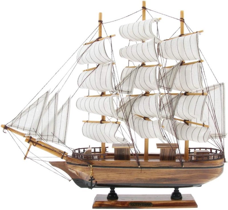 klarako 35cm Wooden Ship Assembly Model Sailing Boat Model Handmade Ornament Decor - Image 2