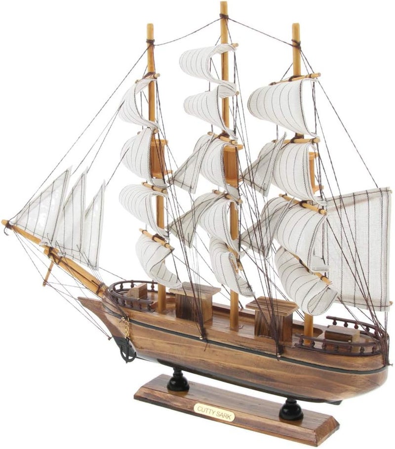klarako 35cm Wooden Ship Assembly Model Sailing Boat Model Handmade Ornament Decor - Image 4