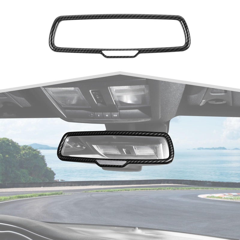 Carbon fiber Rear Interior View Mirror Cover Trim Frame Interior Accessories Fit for Dodge RAM 20102017for Dodge Challenger 2015for Dodge Charger 2010for Dodge Durango 2011