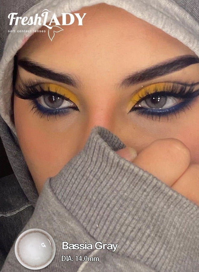 سيدة جديدة عدسات ملونة رمادي سنوية مظهر طبيعي مريحة للاستخدام اليوميي - Image 1