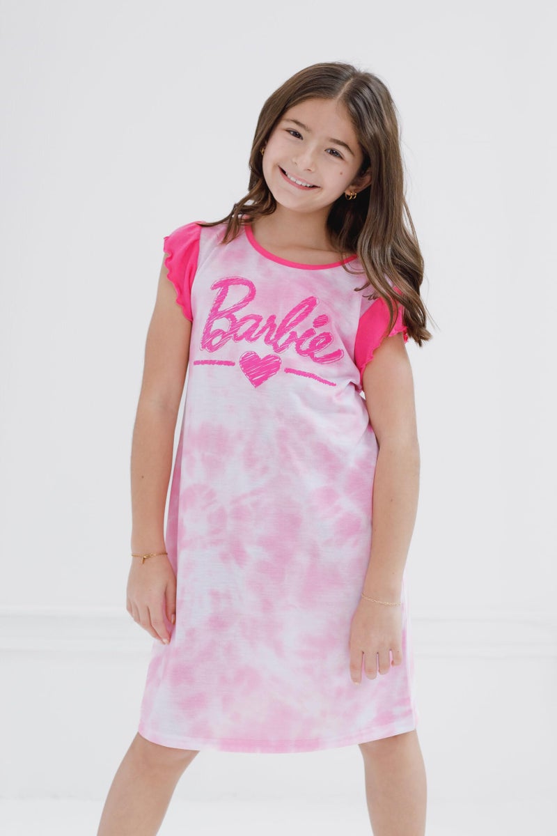 Barbie Little Girls Nightgown Pajamas Tie Dye 6 - Image 2