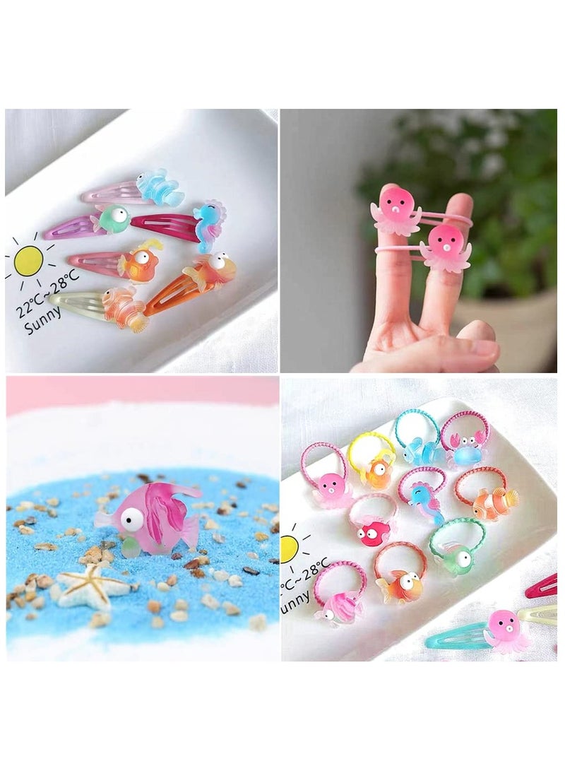 SYOSI 50 Pieces Flatback Ocean Animals Resin Slime Charms Jewelry Making Charms  Earing Pendant Key Chain Charms for Earrings Necklace Keychain Making DIY Scrapbooking Crafts Cell Phone Case Making  - Image 4