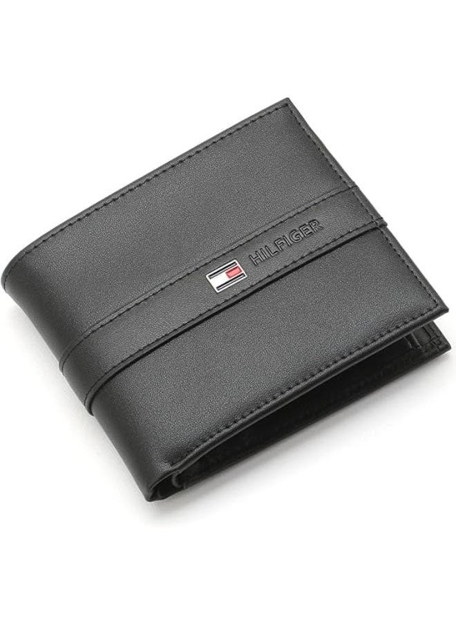 Tommy Hilfiger Plus - Tommy Hilfiger Men's Double Layer Wallet - Classic - Black - Leather - Image 1