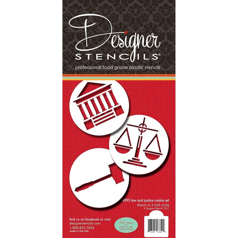 Designer Stencils Law and Justice Cookie Stencil C995 by Designer Stencils - Image 1