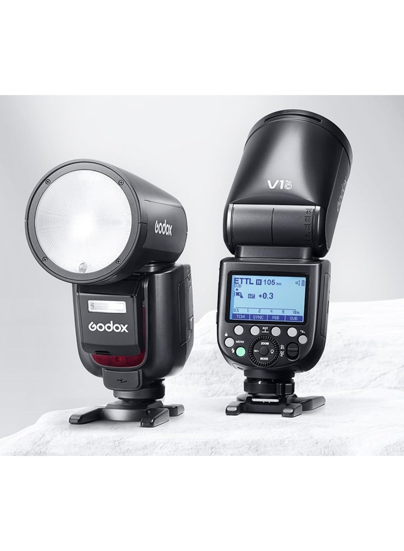 Godox V1 Pro TTL Li-ion Round Head Flash for Canon – High-Speed Sync, Magnetic Modifier Mount, Black - Image 4