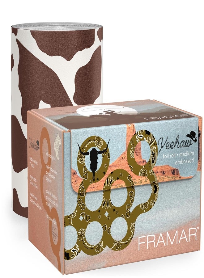 FRAMAR Cow Print Highlight Foil for Hairdressers - Aluminium Foil Hairdresser, Aluminium Foil for Strands Set, Hair Foil, Highlight Foil, Hairdresser Foil Strands, Highlight Foil, Foil Rolls - Image 1