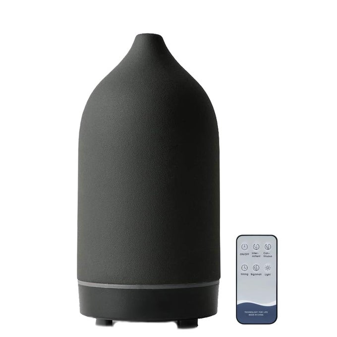 STONE DIFFUSER CERAMIC ESSENTIAL OIL DIFFUSER HUMIDIFIER 160ML ULTRASONIC OIL DIFFUSER FOR ARAMATHERAPY BLACK