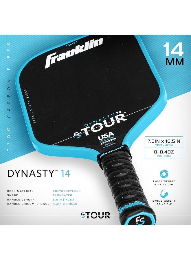 Franklin Sports FS Tour Series Pickleball Paddle - Dynasty 14mm blue - Image 2