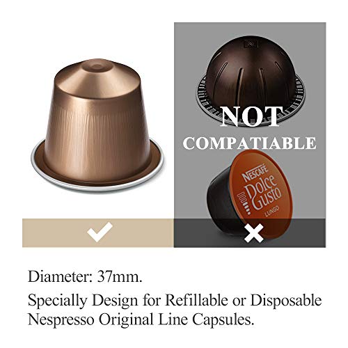 RECAPS Aluminum Espresso Lids Foil Seals Reusable Pods ONLY Compatible with Nespresso Small Original Line Coffee Pods (Lids 240 Pcs Only) 37mm in Diameter (Coffee Pods NOT Included) - Image 2