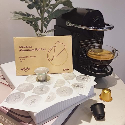 RECAPS Aluminum Espresso Lids Foil Seals Reusable Pods ONLY Compatible with Nespresso Small Original Line Coffee Pods (Lids 240 Pcs Only) 37mm in Diameter (Coffee Pods NOT Included) - Image 5