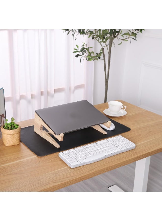 Wooden Laptop Stand, Universal Computer Riser with Ergonomic Design, Natural Wood Desk Stand Fit for MacBook Pro, Air, Dell, HP, Lenovo (10"-15") - Image 3