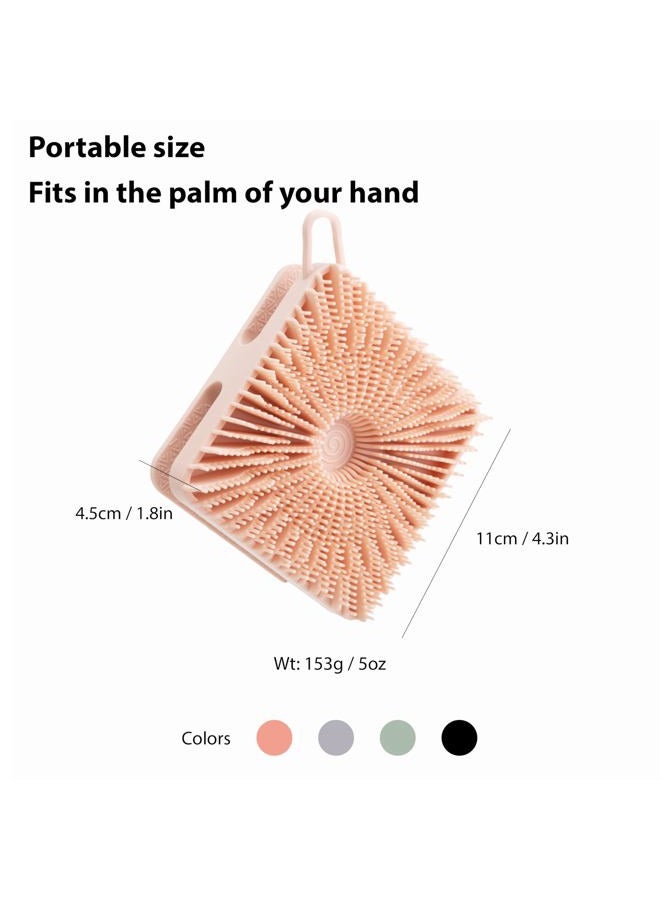 MtBoi 2 PC Silicone Exfoliating Body Scrubber, Silicone Body Shampoo Brush, Soft Silicone Loofah for Sensitive Skin, Shower Silicone Hair Scalp Massager, Easy to Clean, Lather Well(Black&Green) - Image 5