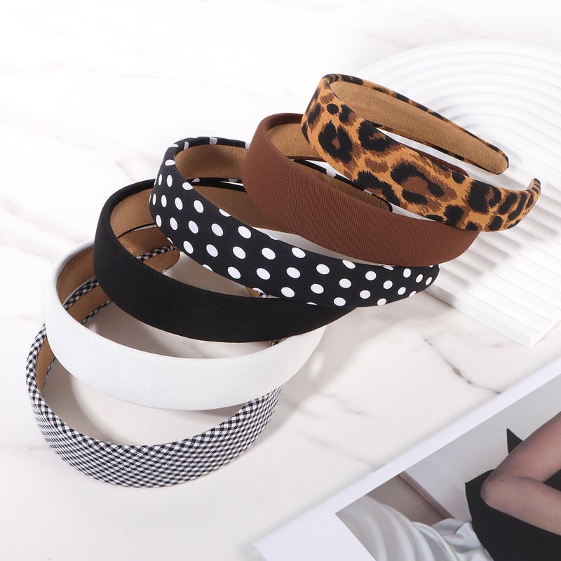DiyJibb Headbands for Women - 1 Inches Wide Headbands - Solid Color Headband Fashion Hair Accessories- Trendy Women Girls Non Slip Fashion Hair Bands- Thick Elastic Hair Bands for Women's Hair 6PCS - Image 2