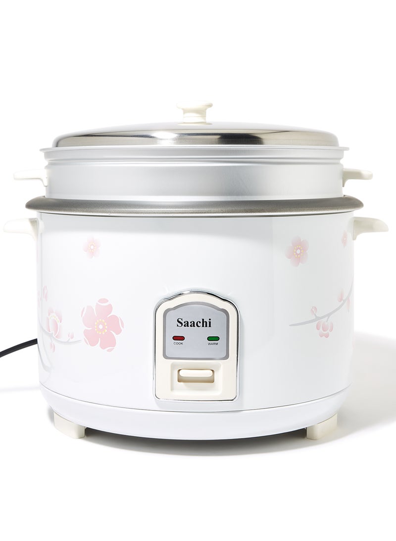 Saachi Rice Cooker with Steamer, Automatic Temperature Control, Aluminum Alloy Pot and Keep-Warm Function 4.6 L 1600 W NL-RC-5177-WH White - Image 1