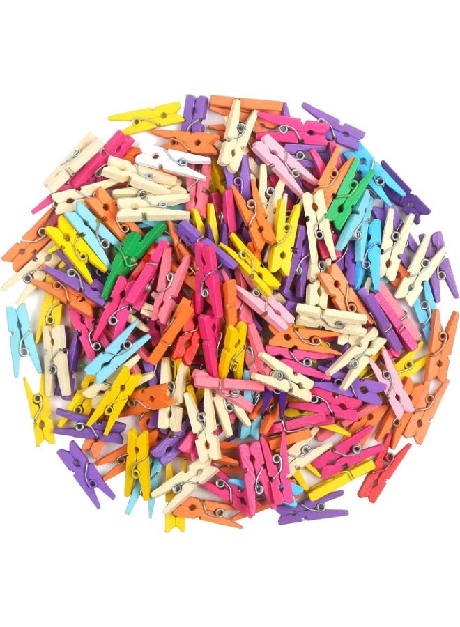 Mini Wood Pegs Craft Wedding Hanging Paper Card Photo Clips - Image 3