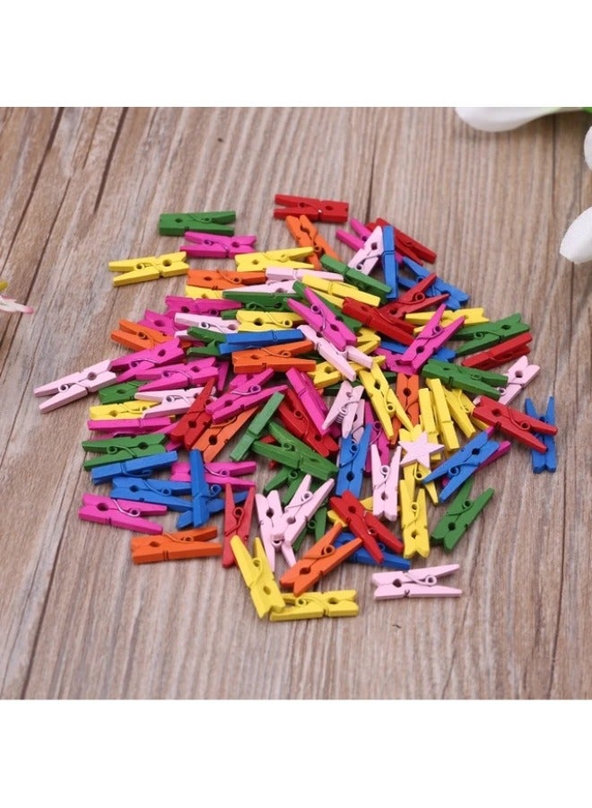 Mini Wood Pegs Craft Wedding Hanging Paper Card Photo Clips - Image 4