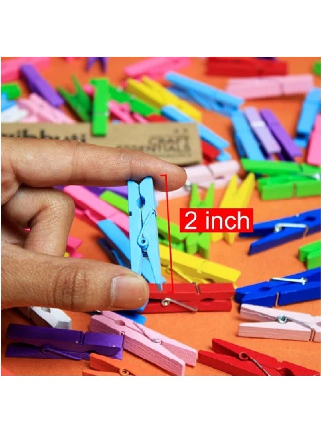 Mini Wood Pegs Craft Wedding Hanging Paper Card Photo Clips - Image 1