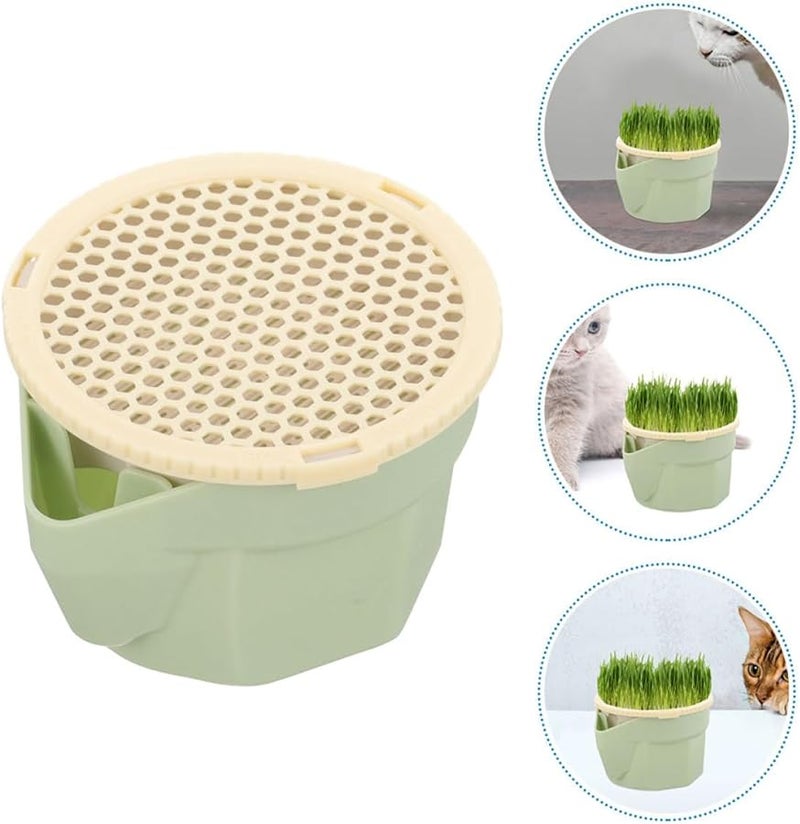 Totority Cat Grass Planter Cup Hydroponic Soilless Catnip Pot Green - Image 4