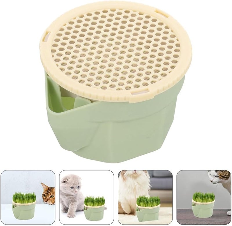 Totority Cat Grass Planter Cup Hydroponic Soilless Catnip Pot Green - Image 5