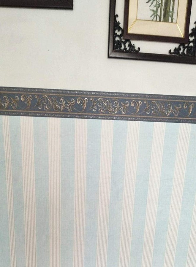 UPREDO 3D Decorative Floral Molding Wallpaper Border Peel Stick Waterproof Wall Ceiling Border for Bathroom Kitchen Backsplash Tiles Sticker,4 Inch by 16.4Ft (Navy) - Image 5