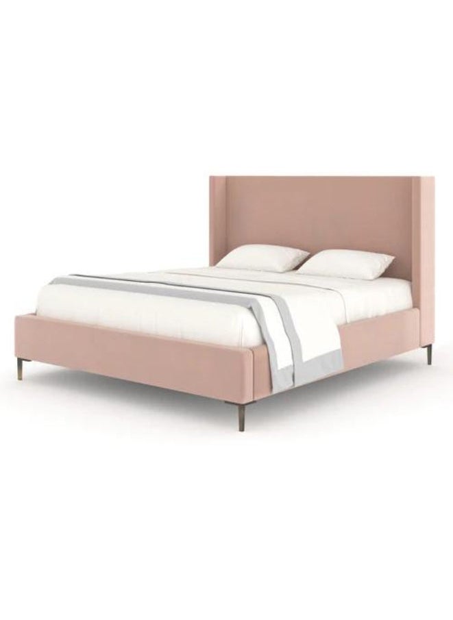Bed and Mattress Zone Cloudy Tufted Fabric Bed 200x180 King Size Pink Color 