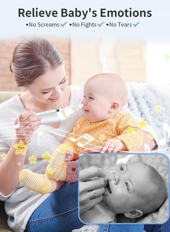 ECOSELF Nasal Aspirator for Baby, ECOSELF Self-Cleaning Electric Babies Nose Sucker, Automatic 5L Flow Nose Aspirator with IPX6 Waterproof, 3 Suction Levels, Pause Music & 8 Lights Booger Sucker for Toddlers - Image 3