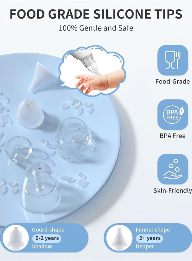 ECOSELF Nasal Aspirator for Baby, ECOSELF Self-Cleaning Electric Babies Nose Sucker, Automatic 5L Flow Nose Aspirator with IPX6 Waterproof, 3 Suction Levels, Pause Music & 8 Lights Booger Sucker for Toddlers - Image 5