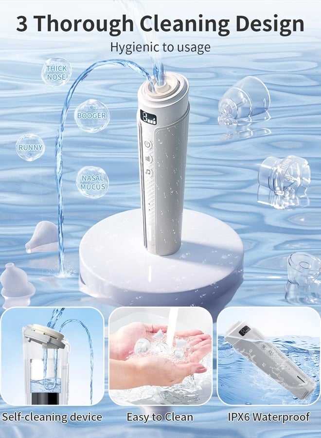 ECOSELF Nasal Aspirator for Baby, ECOSELF Self-Cleaning Electric Babies Nose Sucker, Automatic 5L Flow Nose Aspirator with IPX6 Waterproof, 3 Suction Levels, Pause Music & 8 Lights Booger Sucker for Toddlers - Image 4
