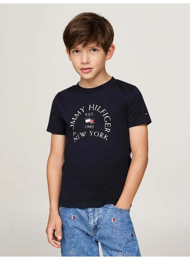 TOMMY HILFIGER Youth Logo Crew Neck T-Shirt