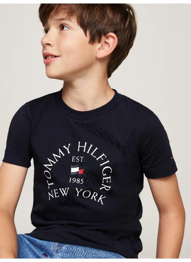 TOMMY HILFIGER Youth Logo Crew Neck T-Shirt