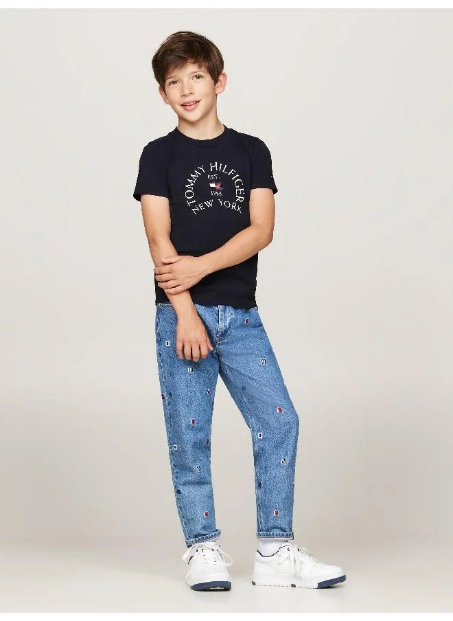TOMMY HILFIGER Youth Logo Crew Neck T-Shirt
