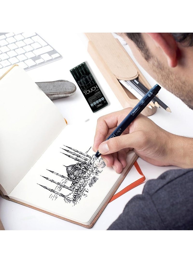 TOUCH ShinhanArt TOUCH Liner 5 Pen Set – Cool Grey | Precision Fineliner Drawing Pens for Sketching, Illustration & Technical Art - Image 4