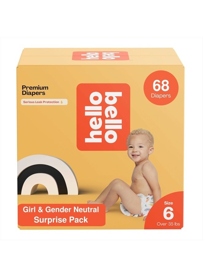 Hello Bello Premium Baby Diapers Size 6 I 17 Count (Pack of 4) of Disposable, Extra-Absorbent, Hypoallergenic, and Eco-Friendly Baby Diapers with Snug and Comfort Fit I Surprise Boy Patterns
